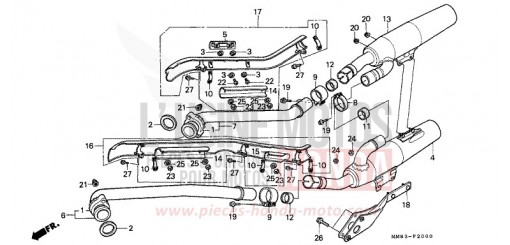 SILENCIEUX D'ECHAPPEMENT VT1100CJ de 1988